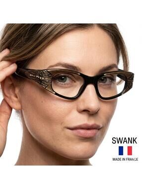 Swank Women Eyeglasses France 1950's Brown Butterfly Frame
